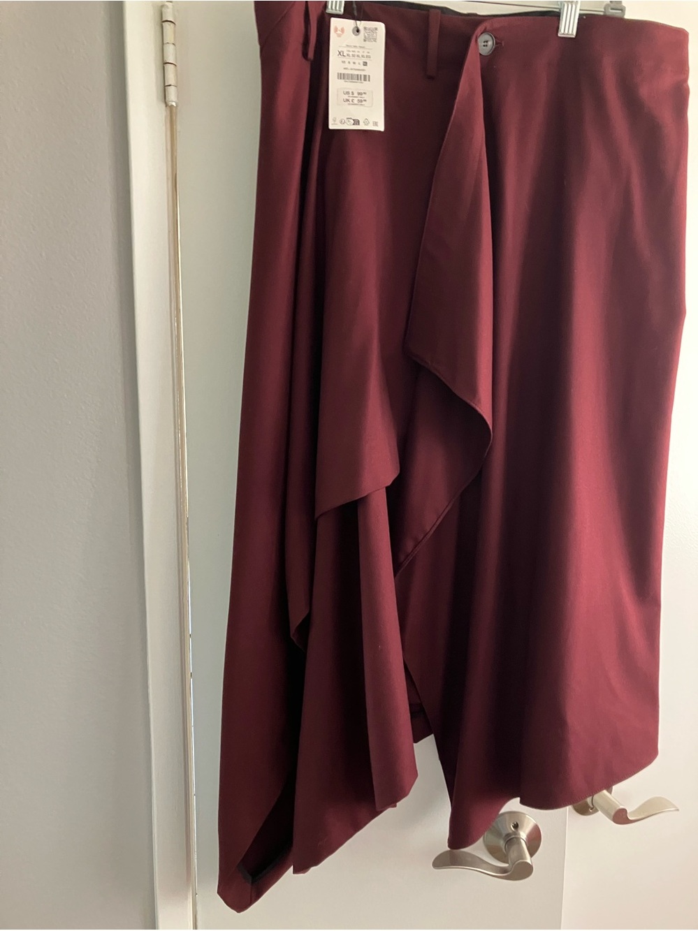 Zara ZW Collection Asymmetric Flare Wrap Style Skirt NWT Size XL